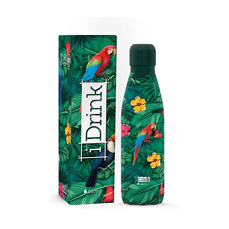 BOUTEILLE ISOTHERME I Drink TROPICAL BIRDS ID0072  _ 500ML