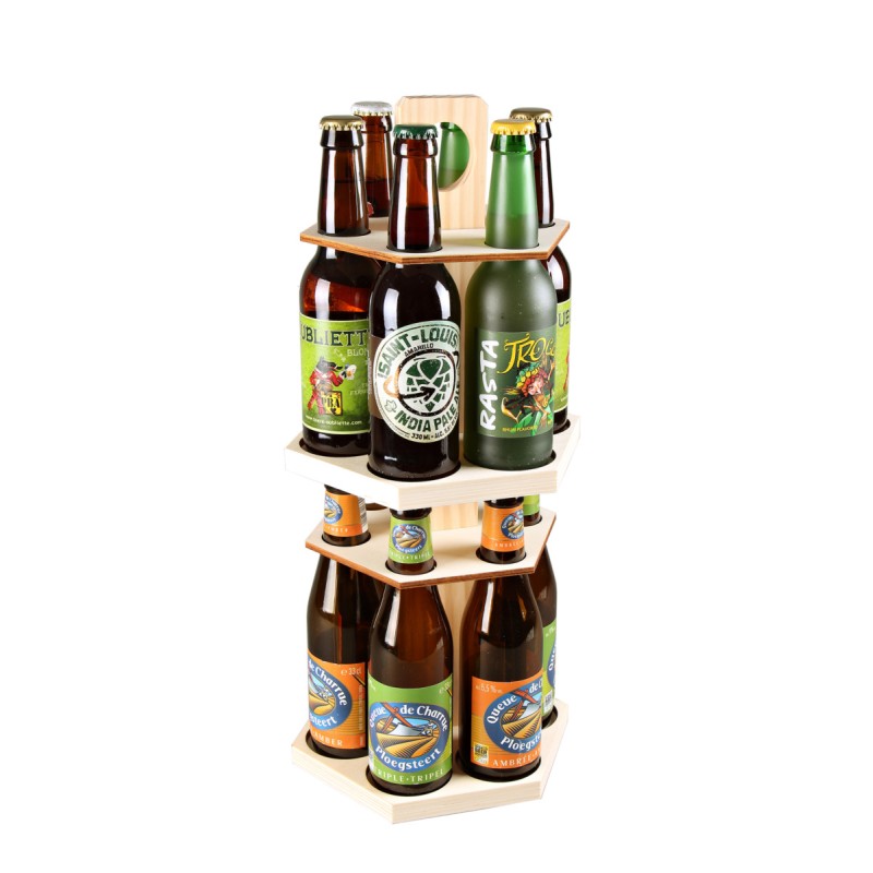 Carrousel à bière Delio bois naturel 12 bières 33cl