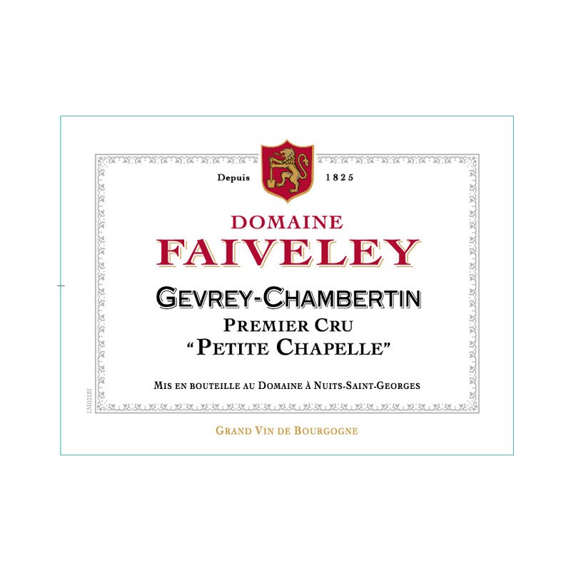 GEVREY CHAMBERTIN 1erC "Petite Chapelle" 2012 D. FAIV_ BG 75