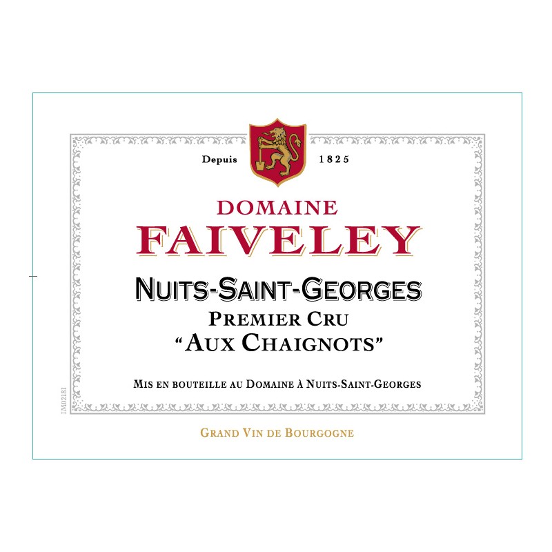 NUITS St G. 1er C "Aux Chaignots" 2018 D. FAIV._ BOURG. 75CL
