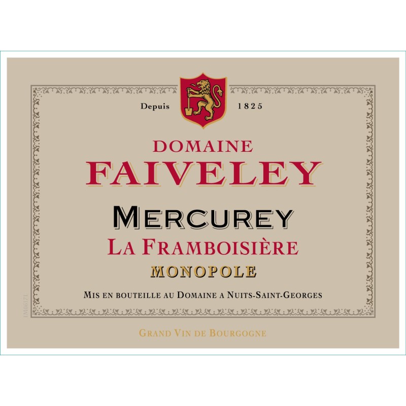 MERCUREY "La Framboisière" 2019 _ D.  FAIV. 150CL