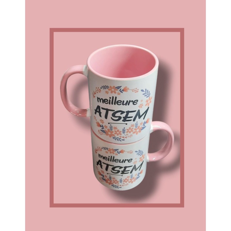 MUG "MEILLEURE ATSEM" Rose - fleurs