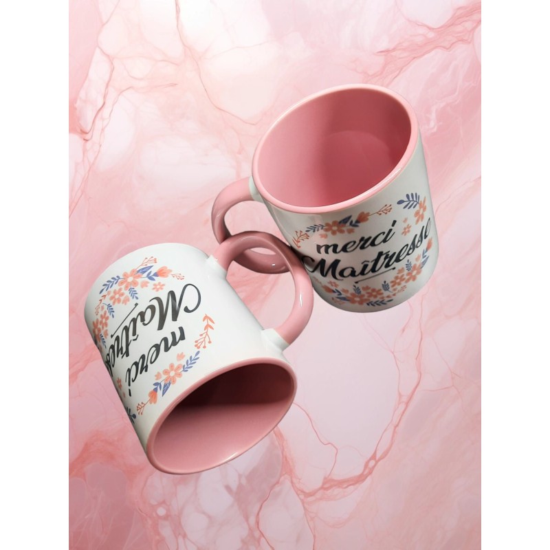 MUG "MERCI MAITRESSE" Rose - fleurs