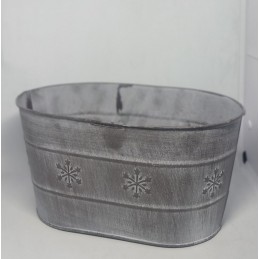 POT ZINC OVAL GRIS