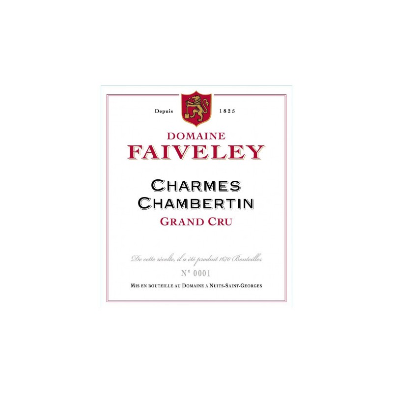 CHARMES CHAMBERTIN Grand Cru 2019 D. FAIV. _ BOURGOGNE 75CL