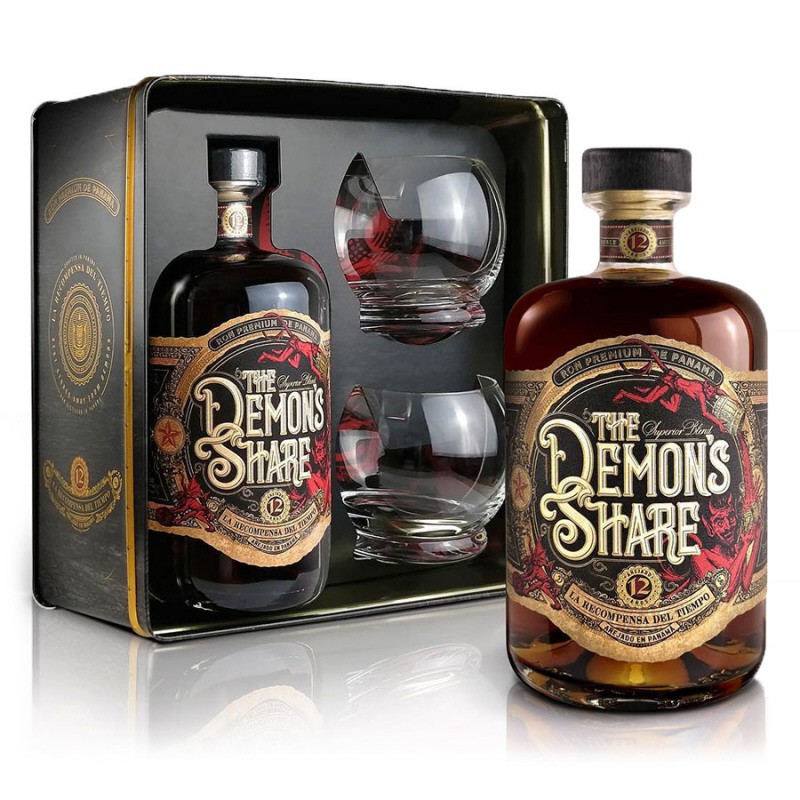 DEMON'S SHARE 12 ANS  coffret + 2 verres _ 70CL  40°