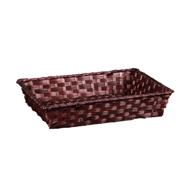 CORBEILLE RIHANA bambou chocolat rectangle 36x26.5x7.5cm