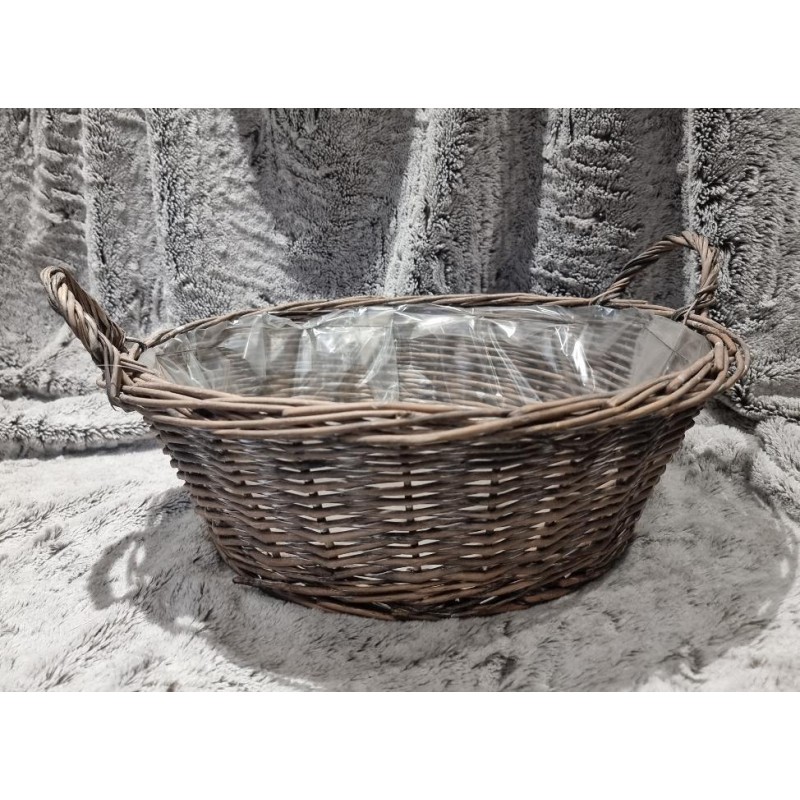 PANIER ROND 2 ANSES GRIS (D33cm)