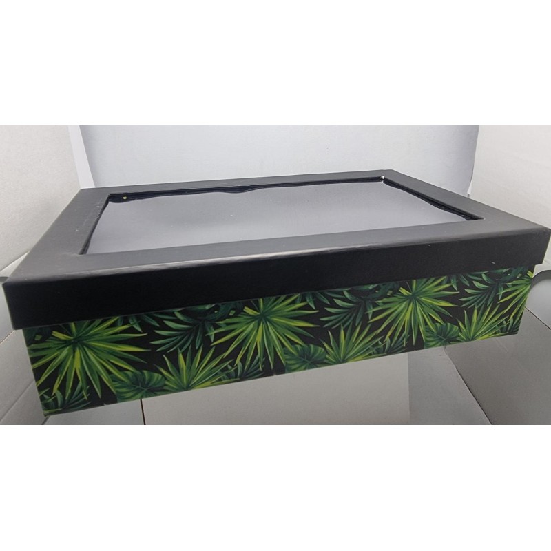 COFFRET rectangulaire fenêtre "Jungle" 27x17x7cm