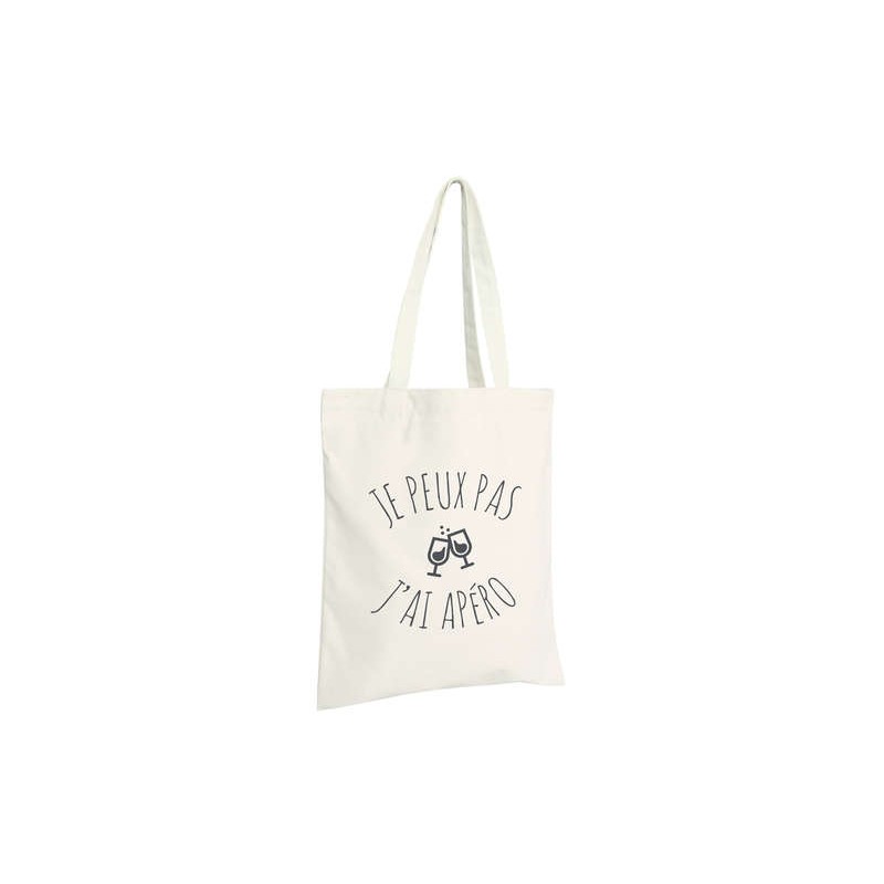 Sac Tote Bag 100% Coton "Je peux pas j'ai Apéro"