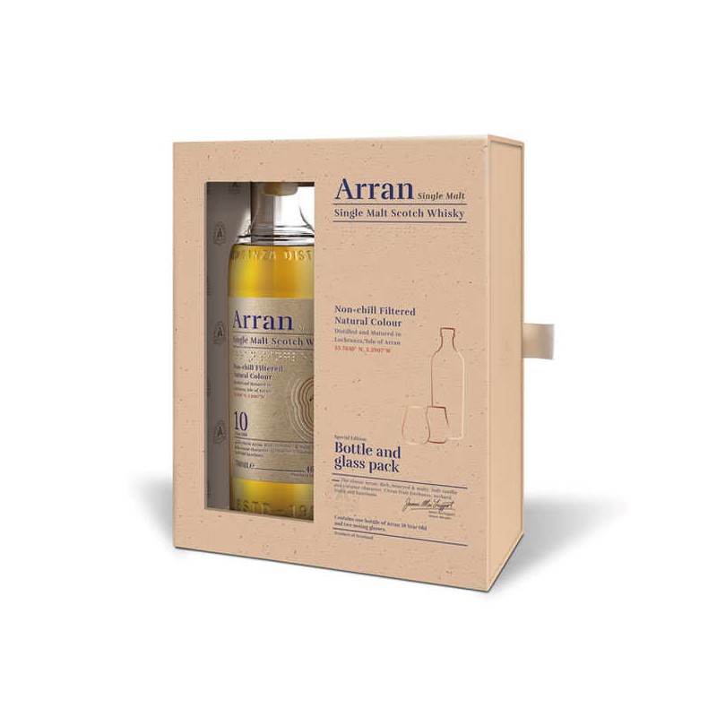 ARRAN 10 ans COFFRET 2 Verres  70CL /46°