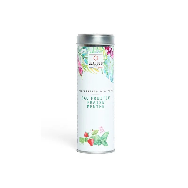 PREPARATION BIO pour EAU FRUITEE - FRAISE MENTHE 75gr