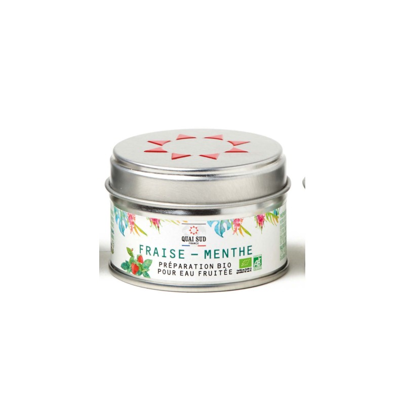 PREPARATION BIO pour EAU FRUITEE - FRAISE MENTHE 12gr