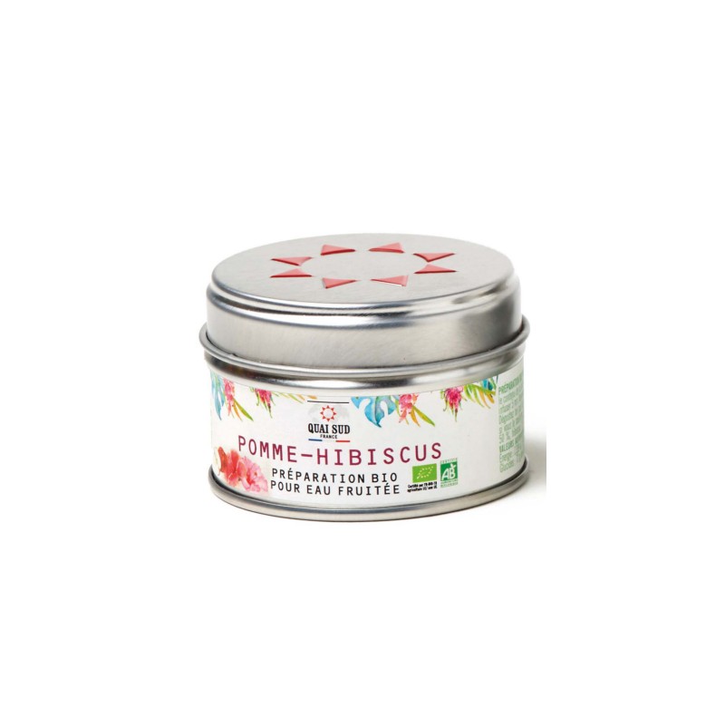 PREPARATION BIO pour EAU FRUITEE - POMME HIBISCUS 18gr