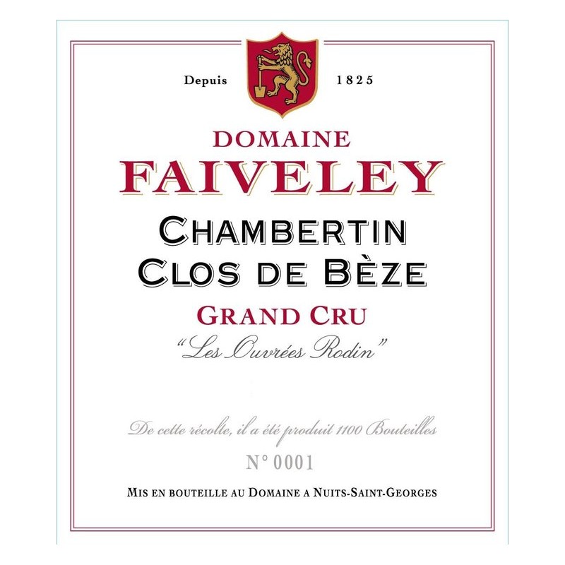 CHAMBERTIN CLOS DE B G.C. "Les Ouvrées Rodin" 2019 FAIV 75CL