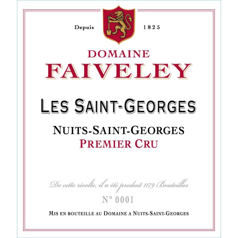 LES Saint-GEORGES NSG 1er Cru 2012 D. FAIV _ Brg 75CL