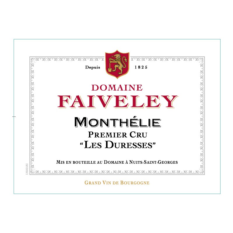 MONTHELIE 1er Cru "Les Duresses" 2015 D. FAIV. _ BOURG. 75CL