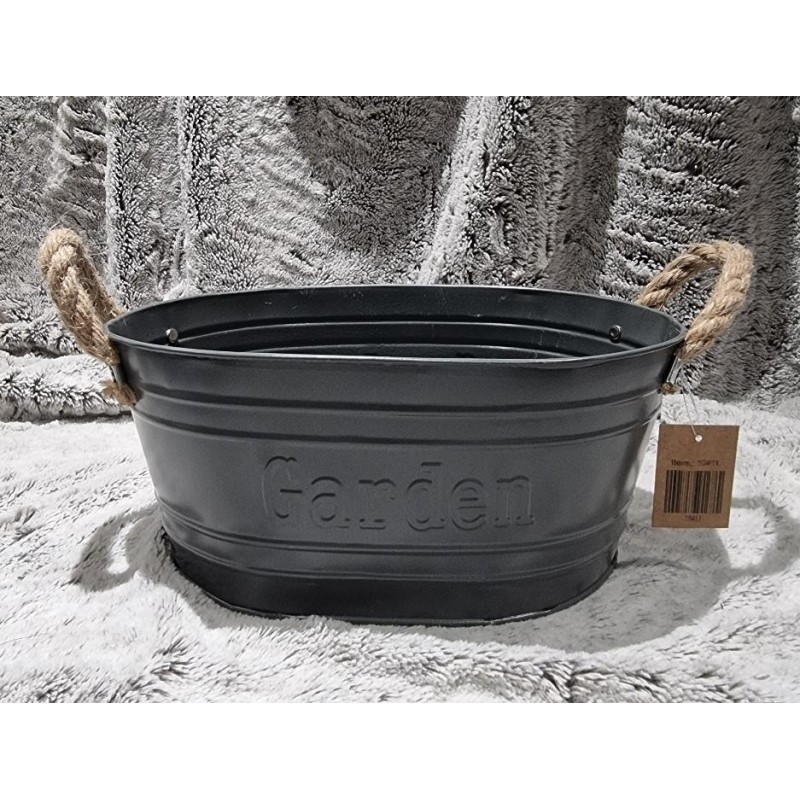 ZINC OVAL GRIS ANTHRACITE "GARDEN" L (27.5X20.50)