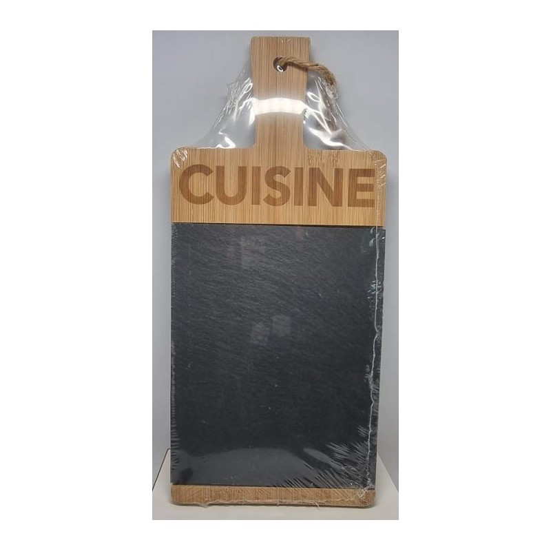 PLANCHE "Cuisine" Bambou / ardoise 33x15x1cm