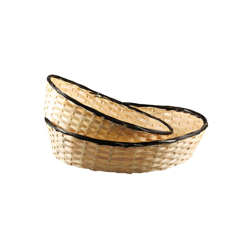 CORBEILLE CLARA NATUREL XL bambou/jonc OVALE 45x35x10cm