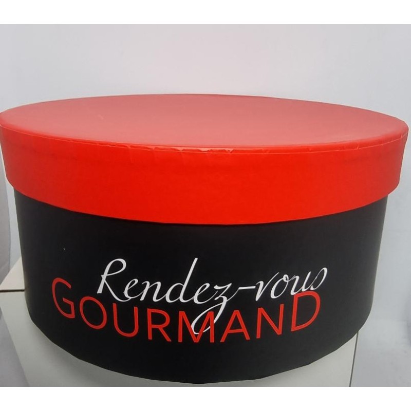 BOITE A CHAPEAU " Rendez vous Gourmand" D20x9cm