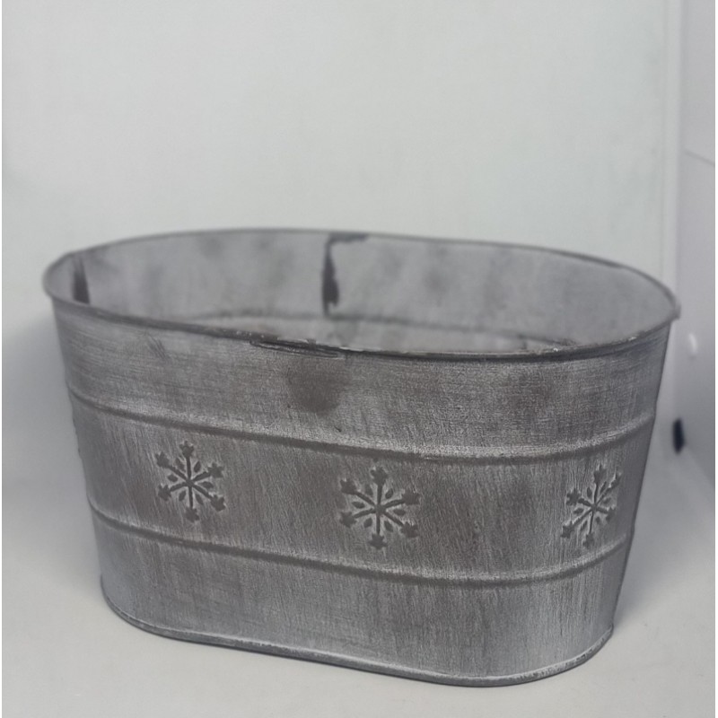 POT ZINC OVAL GRIS