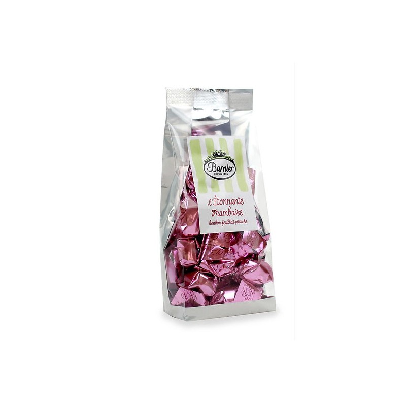 ETONNANTE FRAMBOISE Bonbon feuilleté pistache _ SACHET 100GR