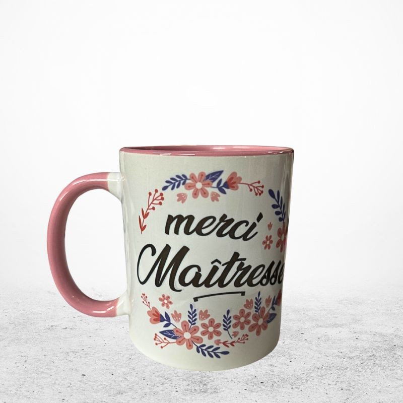 MUG "MERCI MAITRESSE" Rose - fleurs