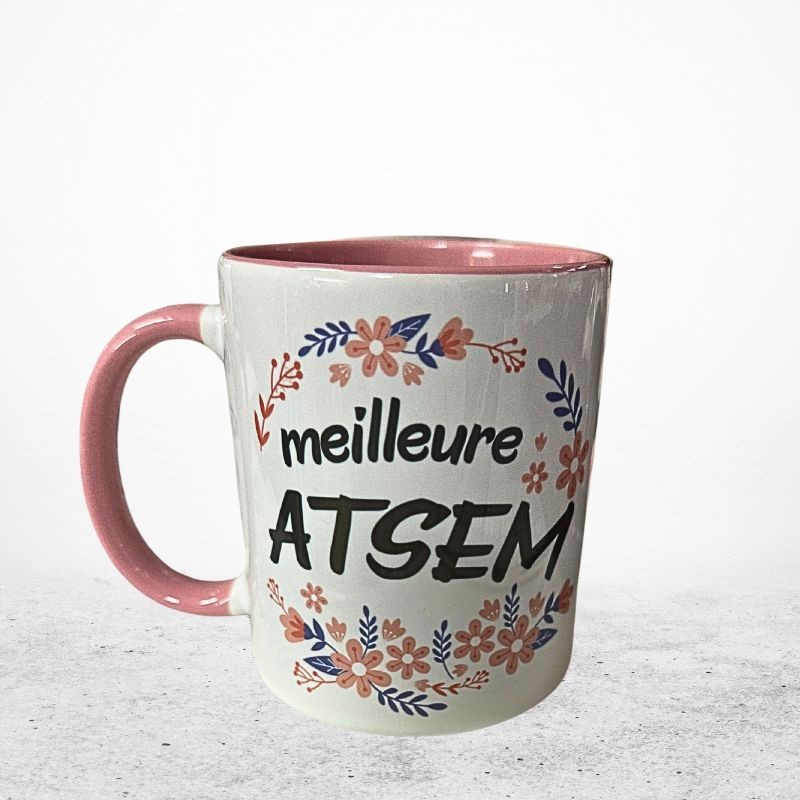 MUG "MEILLEURE ATSEM" Rose - fleurs