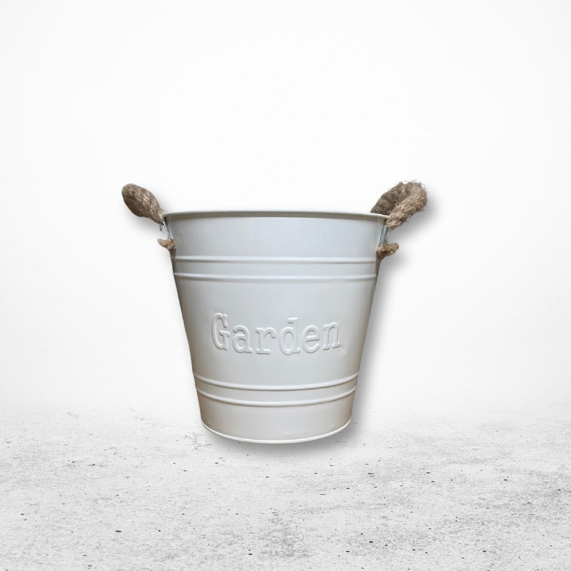 SEAU ZINC Blanc "GARDEN" (D21cm) VT