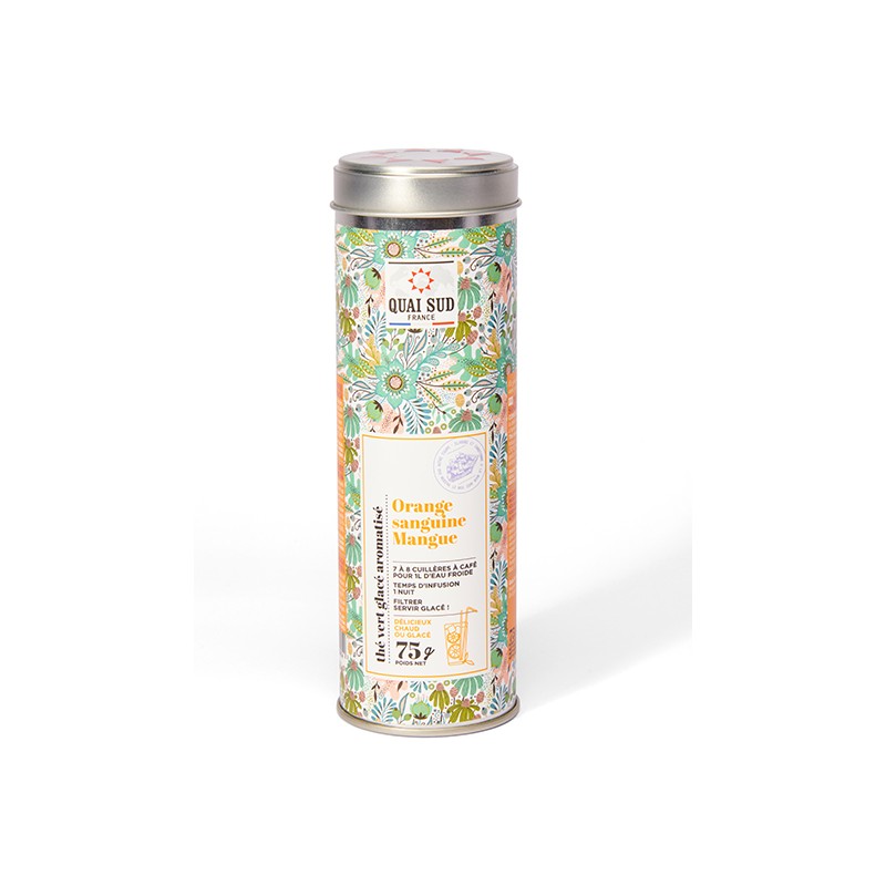 THE VERT Glacé ORANGE-MANGUE  _ Boite Ronde 75gr QUAI SUD