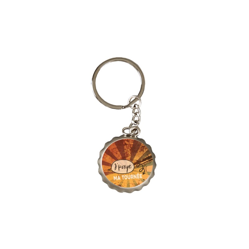 PORTE CLE Décapsuleur "J'paye ma tournée" 3.8cm