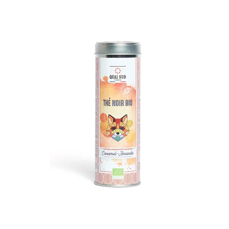 THE NOIR BIO Aromatisé Caramel - Amande BR 75gr Quai Sud