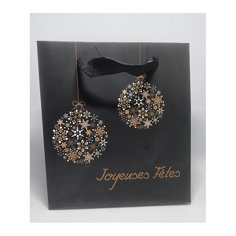 SAC CADEAUX NOEL EN FETE "JOYEUSES FETES" 20X18X10CM