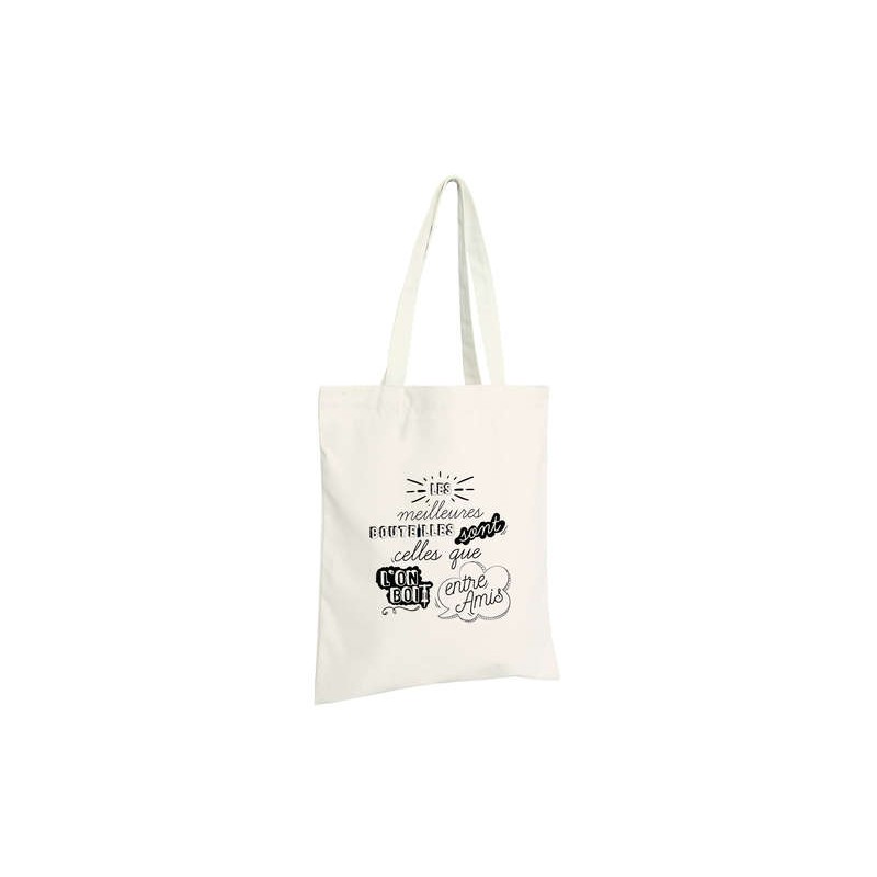 Sac tote bag "Les meilleures bouteilles sont celles que ..."