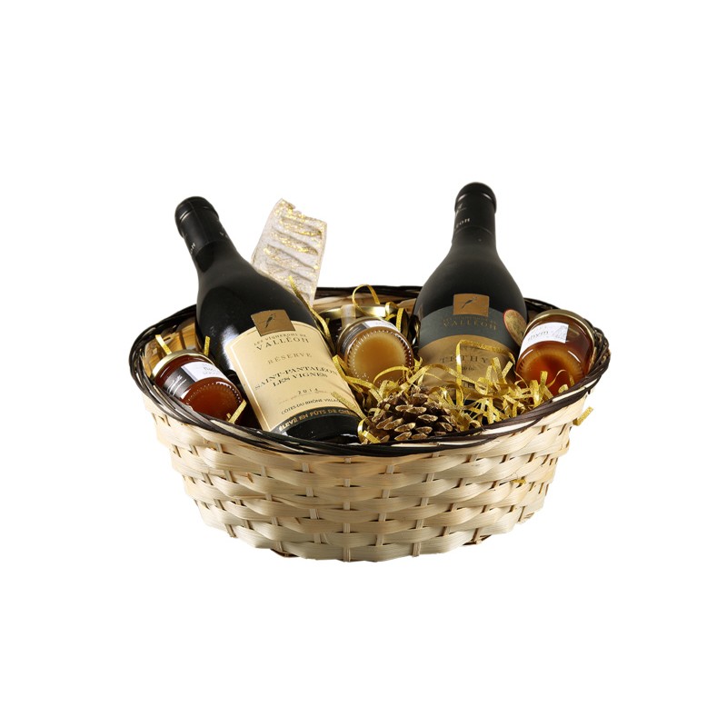 CORBEILLE CLARA NATUREL ROND bambou/jonc 30x10cm
