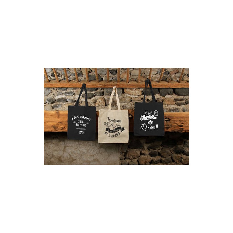 Sac tote bag "C'est l'Heure de l'Apéro"