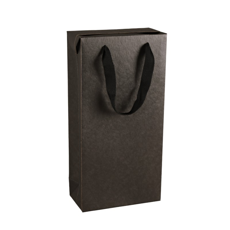 BOXBAG CHICAGO 2 Bouteilles PAPIER KRAFT NOIR