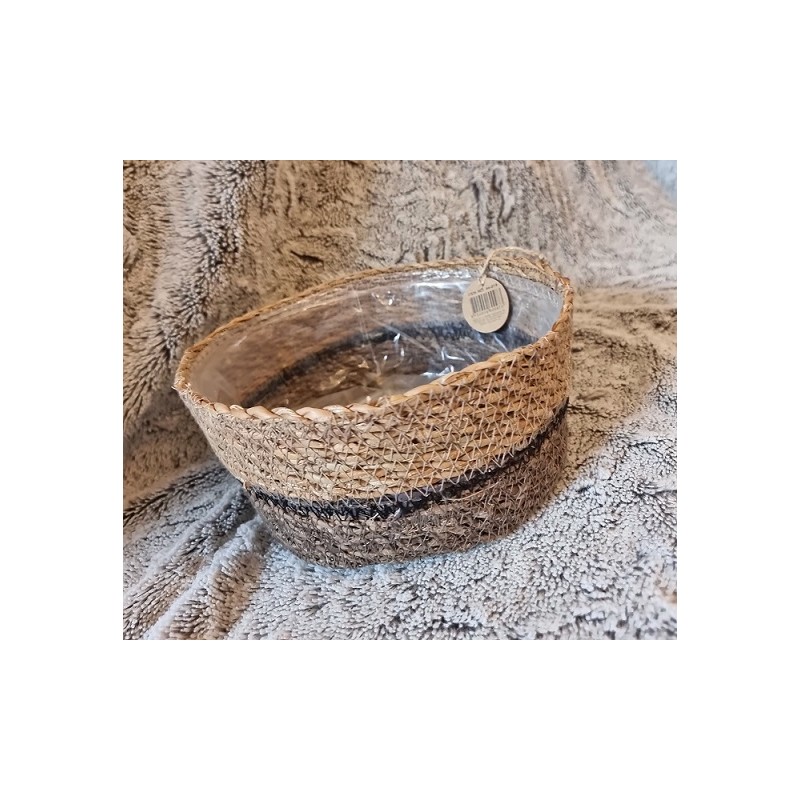 CORBEILLE Jonc de mer rond - Gris (D21cm)