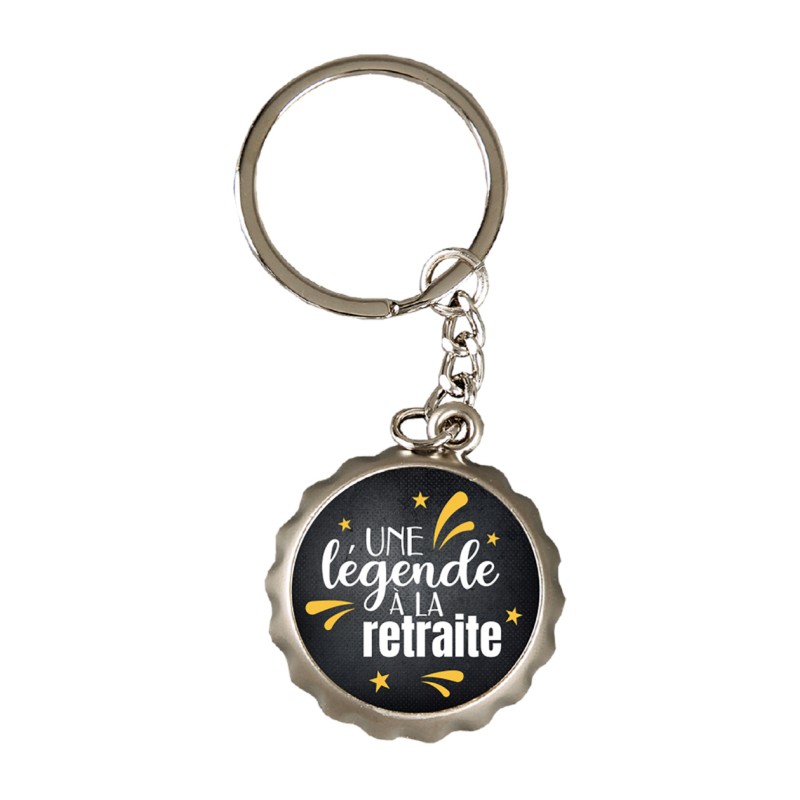 PORTE CLE Décapsuleur IVO métal " Une Légende à la retraite"