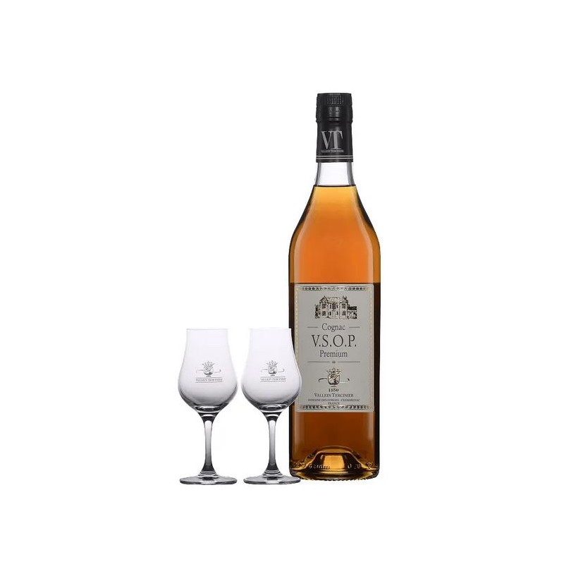 Cognac VSOP Premium Vallein Tercinier 70cl Coffret 2 verres