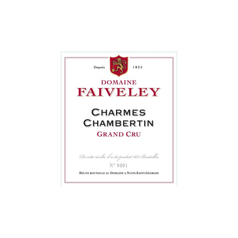 CHARMES CHAMBERTIN Grand Cru 2019 D. FAIV. _ BOURGOGNE 75CL