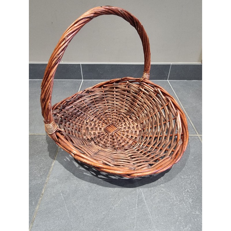 CORBEILLE FRUITS OSIER ROUGE 1 ANSE - H34CM