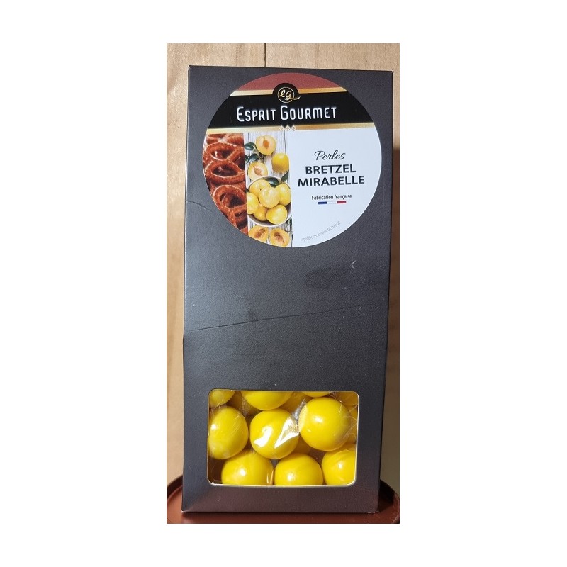 PERLE DE BRETZELS enrobées Saveur Mirabelle étuit 80gr _ EG
