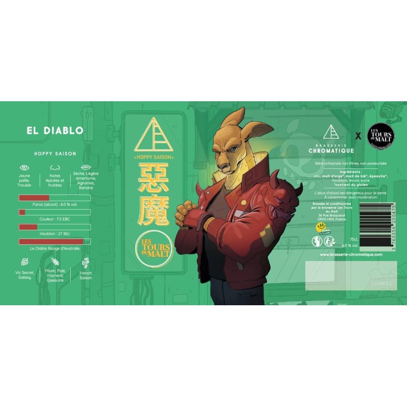 EL DIABLO Bière Blonde Hoppy Saison 6° _ 75cl/VP
