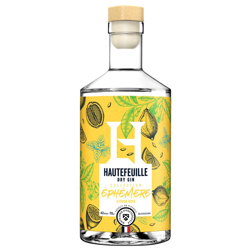HAUTEFEUILLE Coll. Ephémère Citron Noir GIN 42° / 70cl