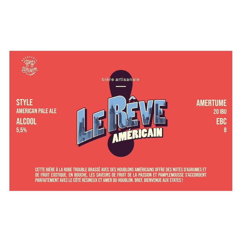 LE REVE AMERICAIN Américan Pale ALe BIO Blonde _ 75cl /5.5°