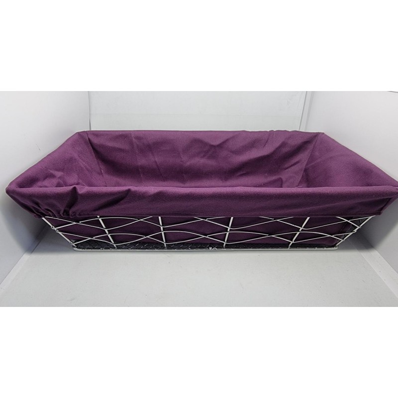 PANIER METAL & TISSUS Vert ou violet - Rectangulaire 38/20