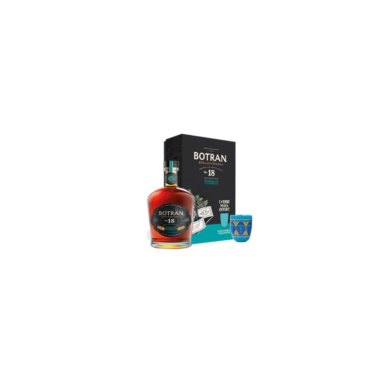 BOTRAN 18 ANS Coffret + 1 verre Maya  _ 70cl / 40°