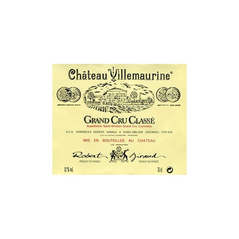 VILLEMAURINE Cht. 1999 Gd Cru Classé _ St EMILION  150CL